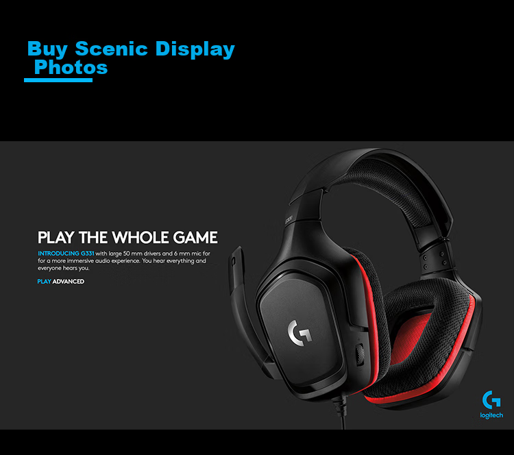 G G331 Over-Ear Gaming Headset with Surround Sound, E-Sports Headphones, Remote Education Microphone, Noise-Cancelling Apex PUBG FPS Sound Positioning - Compatible with Tri-Band Actio 5