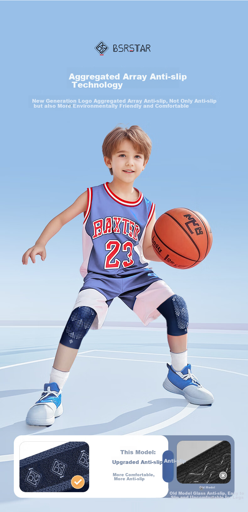 Bestray Children's Knee Pads, Basketball Sports Anti-Fall Professional Protective Gear, for Ages 6-12, Elementary School Students, Soccer-Specific Knee Impact Protectio 8
