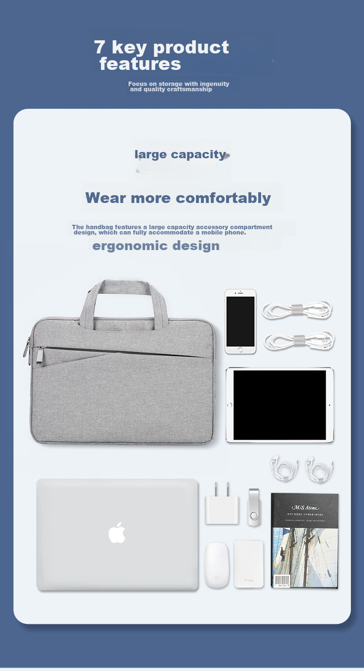 BUBM Laptop Sleeve for Apple, Dell, HP Computers, Handheld 15.6-Inch Notebook Protective Case, Unisex Lenovo Inner Bag 3