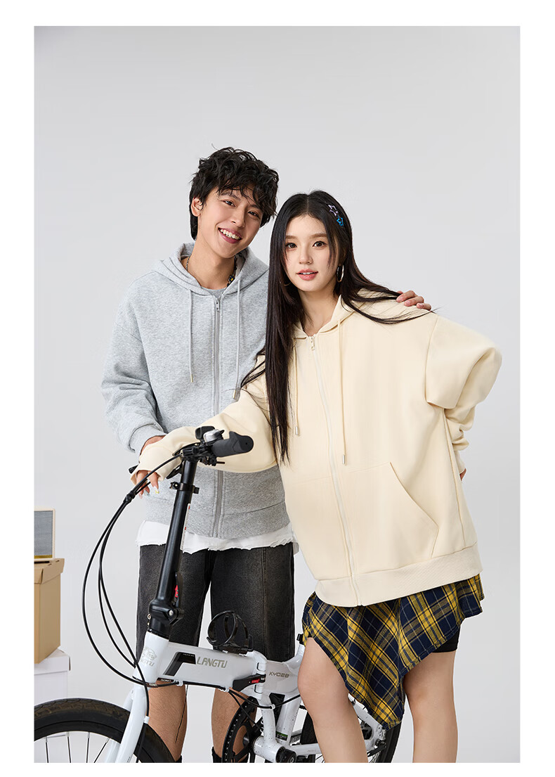 Jeanswest Men's Sweatshirt, Autumn Season, 320g Heavyweight Cotton Jacket, Trendy Letter Zipper Cardigan Top for Men C 20