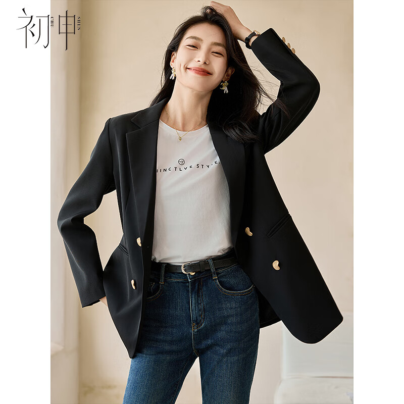 Chushen Spring Autumn Women's Vintage Blazer High-End Fashion Elegant Commuter Casual Jacket S143U6009