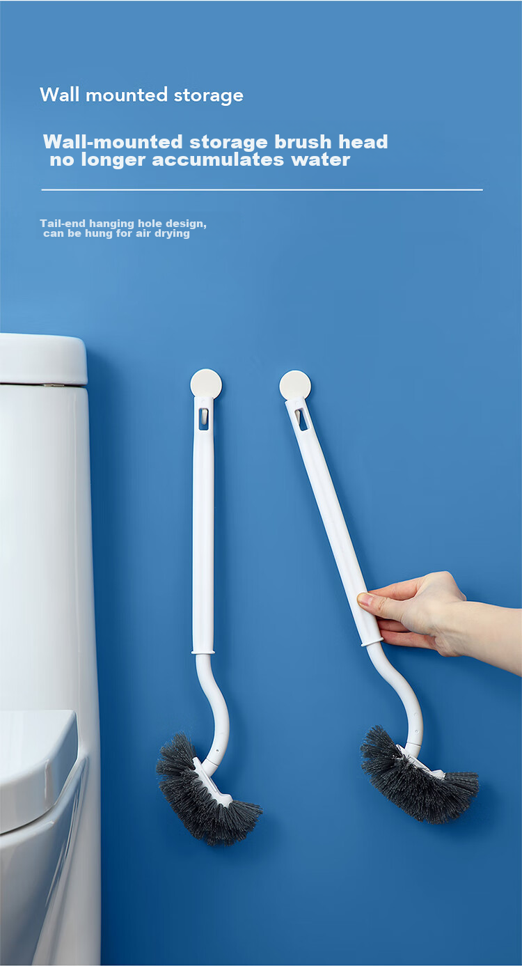 LYNN Toilet Brush 2 Pieces [With 2 Hooks], Multi-Angle No Dead Angle Cleaning Brush, Floor Brush 11