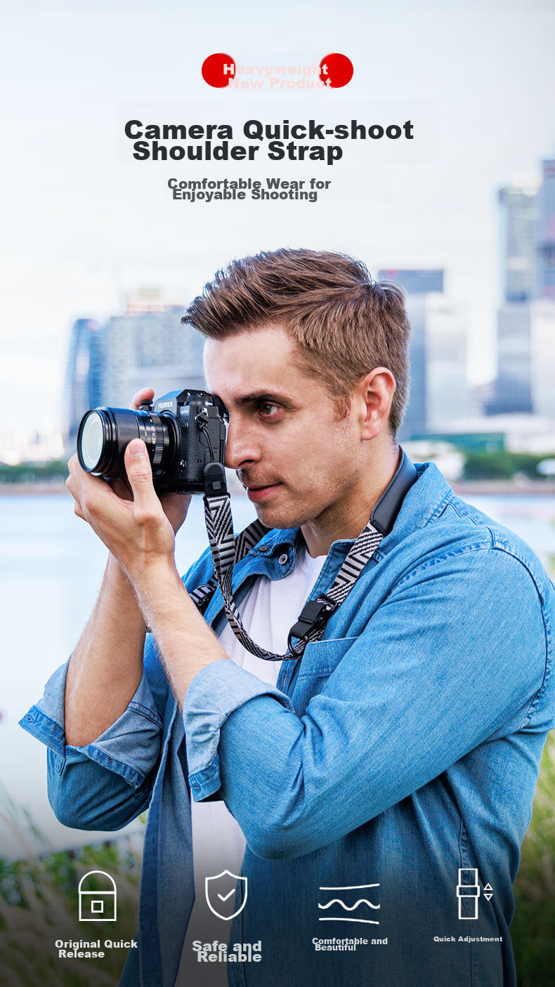 JJC Camera Shoulder Strap, Strap, Lanyard, Quick-Release for DSLR Cameras, Can Be Worn Over Neck Or Crossbody, Suitable for Canon, Nikon, Sony, Fuji (Random Old Or New Version) 3