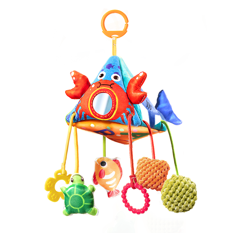 Kakabeier Baby Toys for 0-1 Year Old, Bed Hanging Rattle, Plush Stroller Hanging Accessory, Grasping Training, Baby Teether, Touch And Feel, Pull-Out Toy