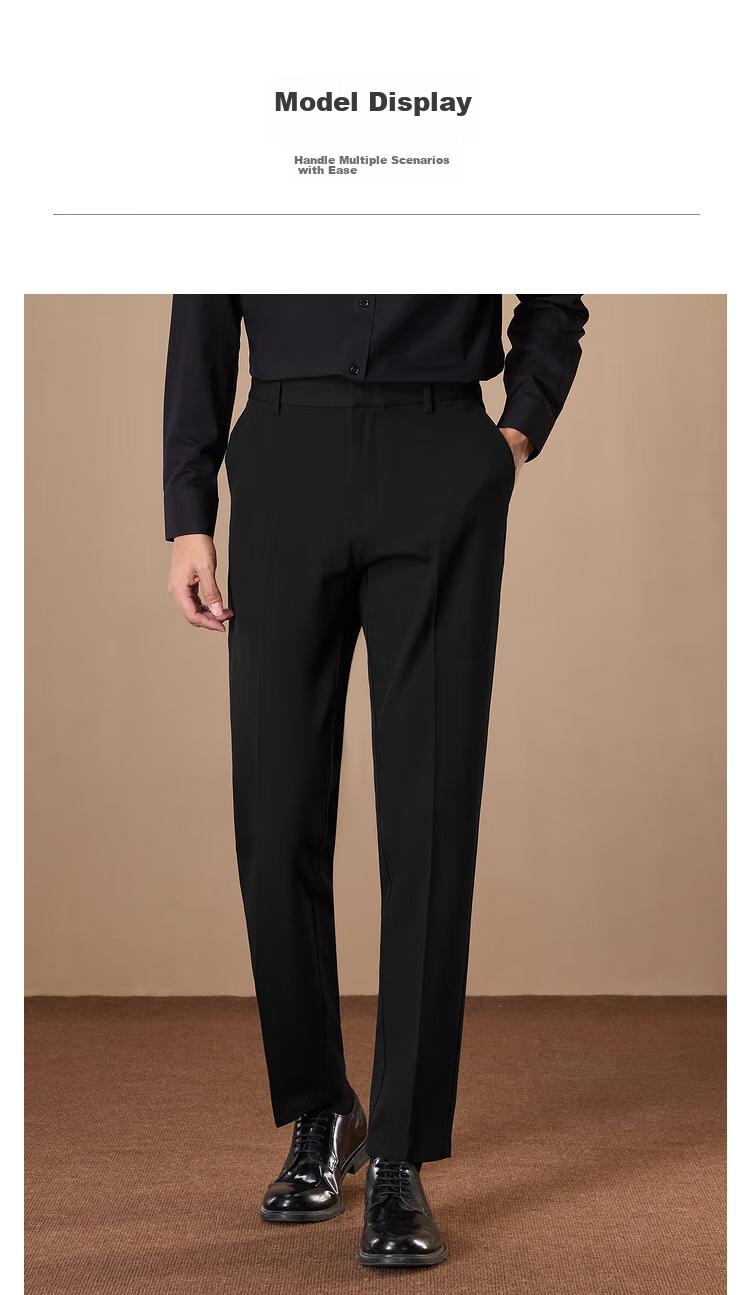 HLA Men's Dress Pants, Light Business Fashion Series, Large Size Slim-Fit Trousers for Me 8