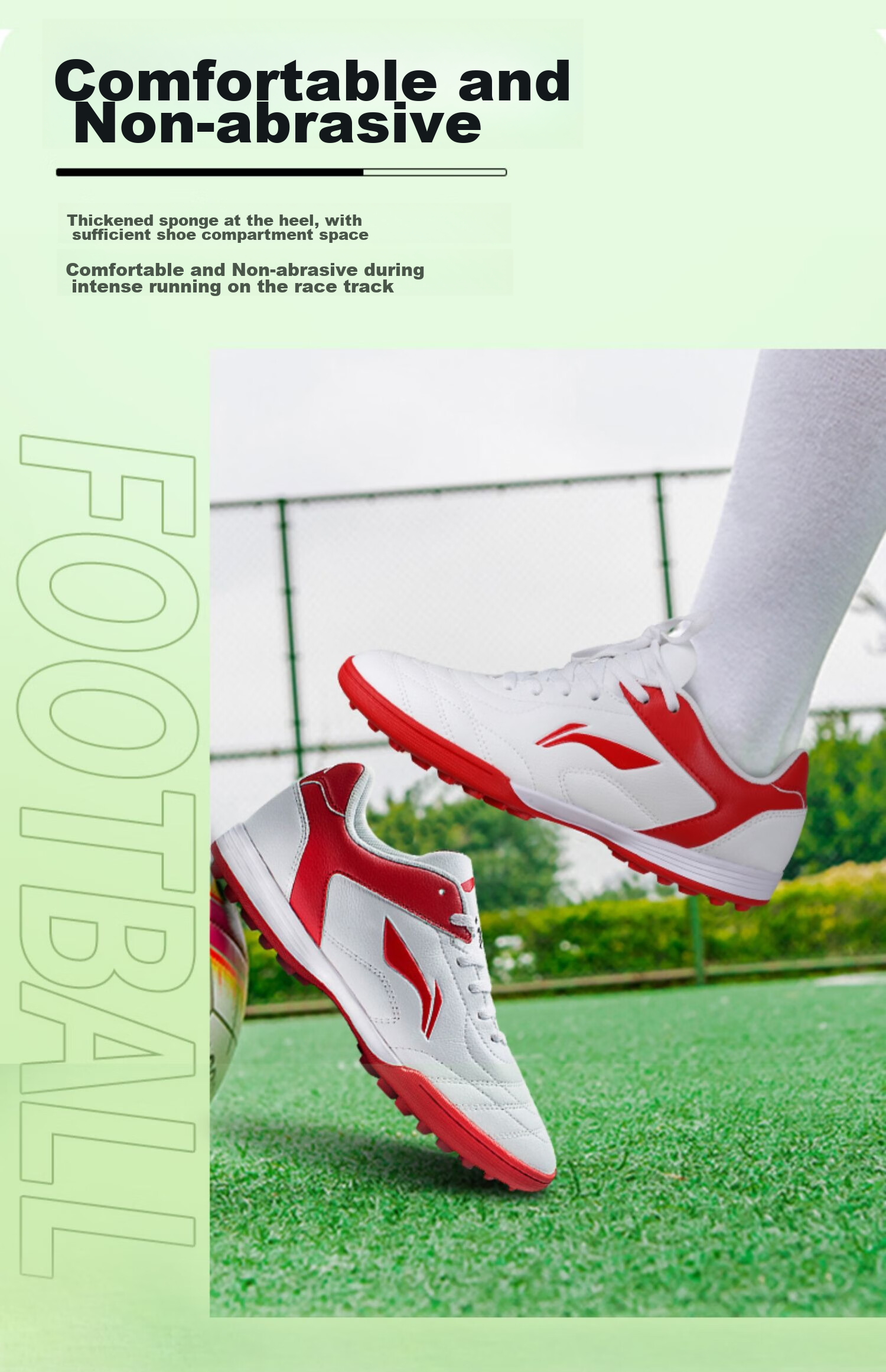 Li-Ning Soccer Shoes, TF Turf Cleats, for Men, Women, Adults, Children, Teenagers, Professional Training Shoes, Middle School Entrance Exam, Summer Breathable Cleats 12
