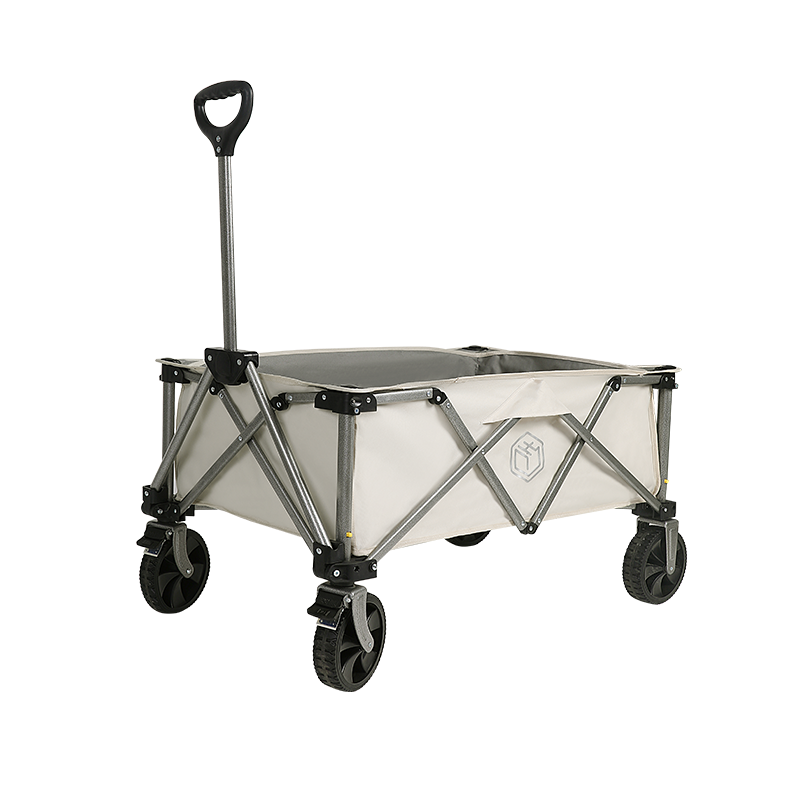 JD Original Compact Outdoor Camping Cart, Foldable Small Trolley, Campsite Cart, Picnic Stool, Lightweight Detachable Wheels for Outdoor Vendors