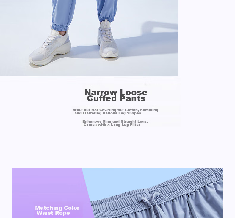 Anta Freedom Pants | Ice Silk Sun Protection Lantern Pants Women's Summer New Drawstring Jogger Loose Yoga Sports Trousers 27