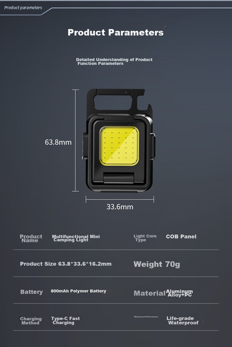 SupFire MX17 High-Intensity Flashlight, Multifunctional Magnetic Keychain Rechargeable Work Light, Auto Repair Light, Mini Spotlight 15