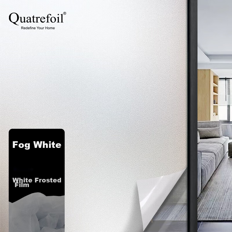 Quatrefoil Frosted Glass Sticker, Self-Adhesive Glass Film for Bathroom, Kitchen, Window Decals, 90*200cm