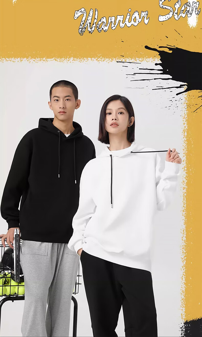 Warrior Sweatshirt for Men, Spring And Autumn New Style Cotton Sports Top, Loose Casual Heavy Hooded Jacket for Men, Light Beige, Size M 3