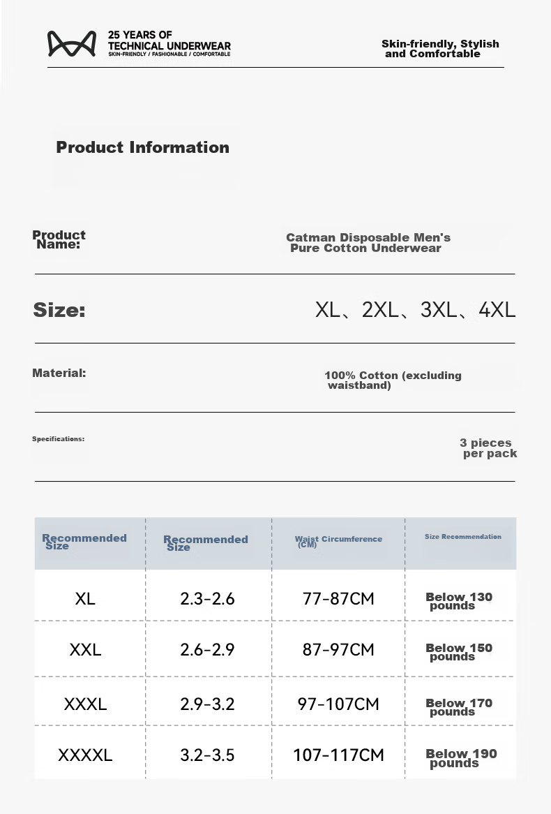 MiiOW Disposable Men's Briefs, Sterilized, Individually Wrapped, Low-Rise, for Business Trips And Travel, XL Size 14