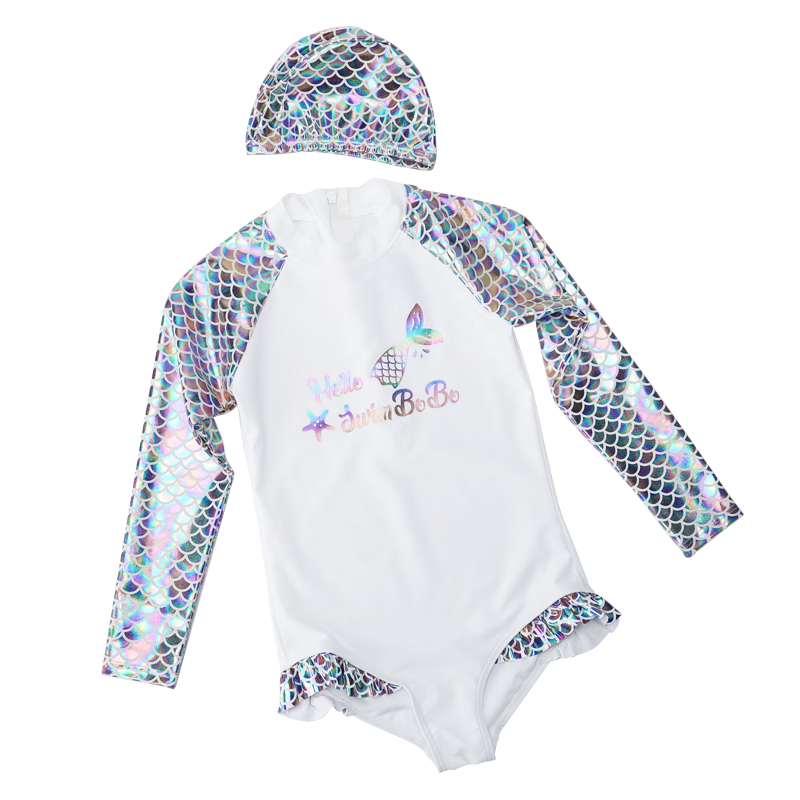 Swimbobo Children's Swimwear, Baby One-Piece Swimsuit, Girls' Class A One-Piece Swimsuit, Girls' Swim Cap Set And Swimsuit