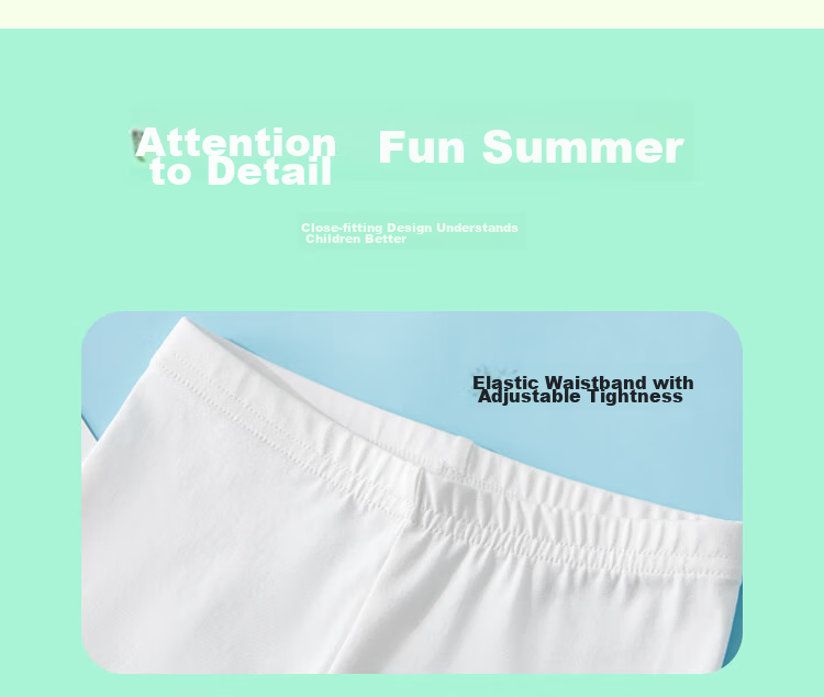 Nanjiren Children's Pants, Big Kids' Leggings, Girls' Capri Pants, Summer Versatile Casual Pants, White, Size 110 6