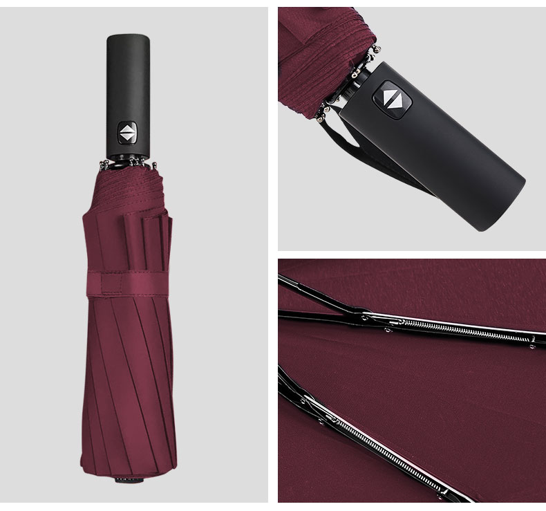 Meebordi Umbrella, Fully Automatic, Large Size, Storm-Proof, Tri-Fold, for Students' School Use, Windproof, Reinforced, Heavy Rai 9