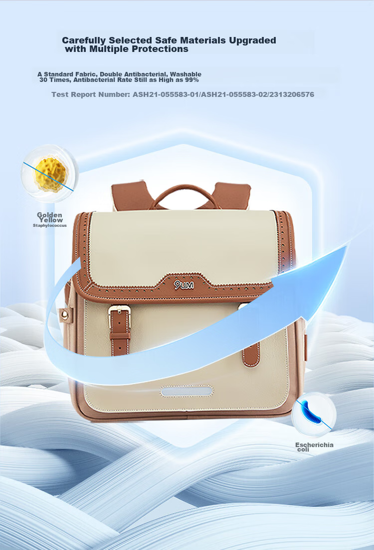 9UM Schoolbag for Primary School Students Grades 1-4, Boys And Girls, Safety Airbag, Children's Load-Reducing Cambridge Bag U2180 Bordeaux Red 11