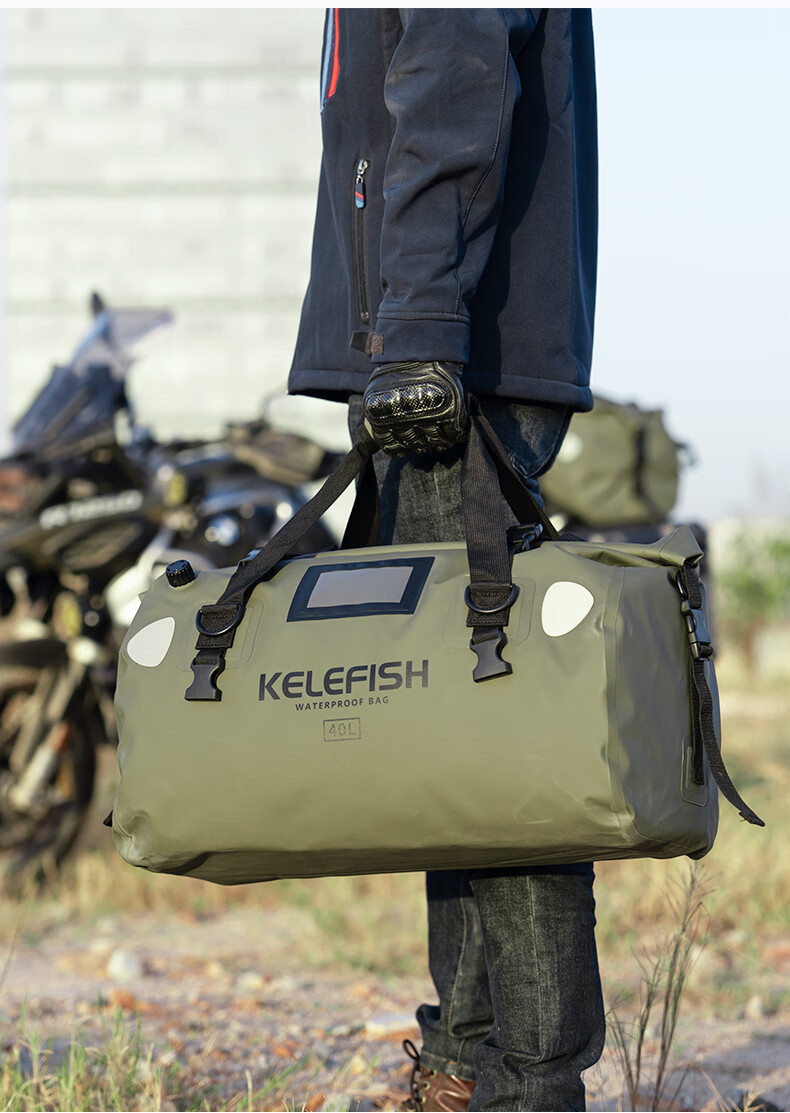 KELEFISH Motorcycle Tail Bag Waterproof Travel Saddle Bag Riding Rear Seat Bag Sand Yellow - Updated Version 66L 8