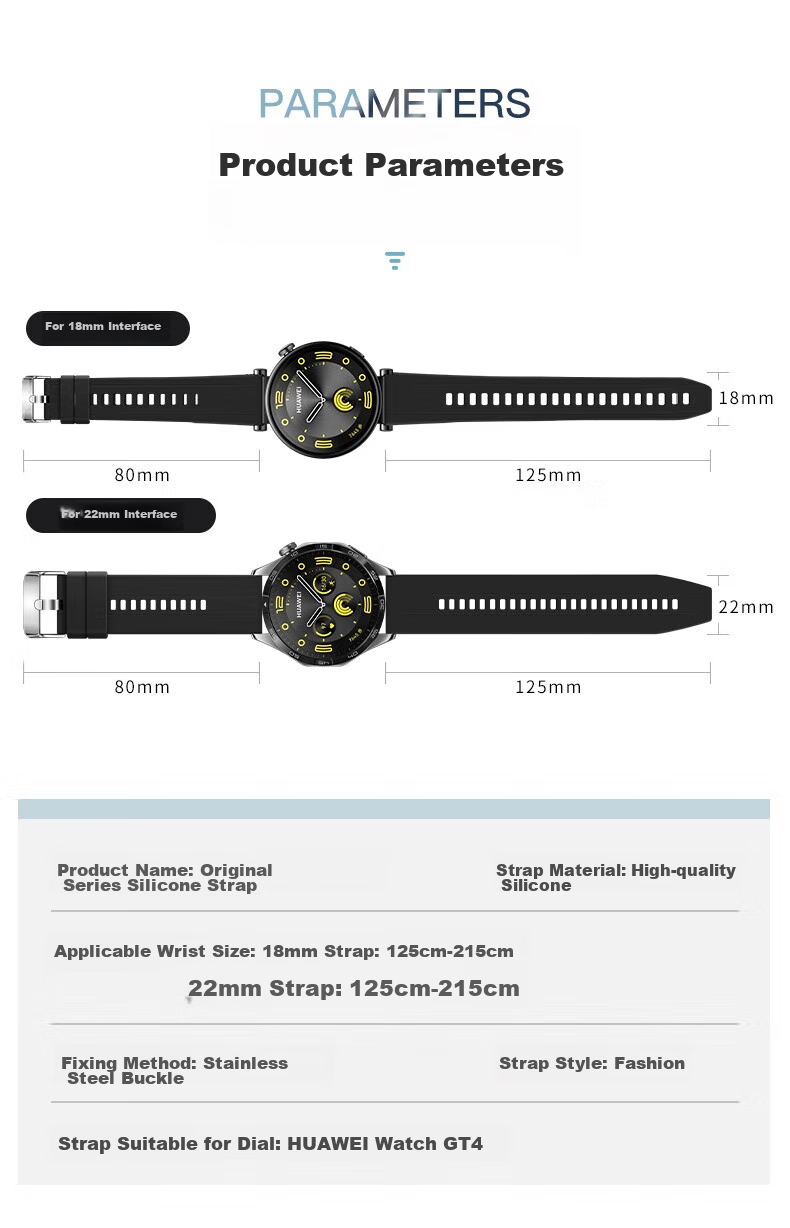 Watchbond Compatible with Huawei Watch GT4/5/6/Watch5/gt5pro Women's Band, 41/42mm Liquid Silicone Strap, 18mm Smart Sports Wristband Accessory for Wome 9