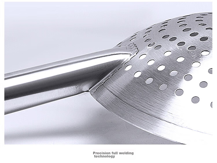 Quanshi Stainless Steel Strainer, Kitchen Oil Drum Skimmer, Ladle Scoop, Round Hole Slotted Spoon, Strainer Ladle, Blanched Water Filter, 26cm 14
