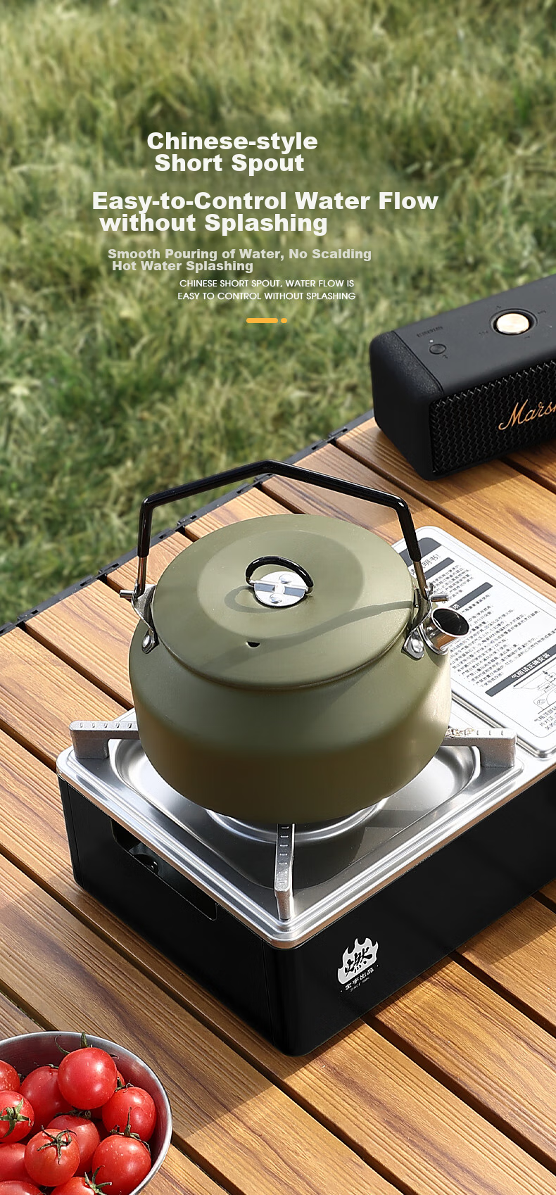 Jinyu Outdoor Kettle, Camping Water Kettle, Picnic Equipment, Stainless Steel Tea Pot, Portable Stove, Camping Water Boiler 9