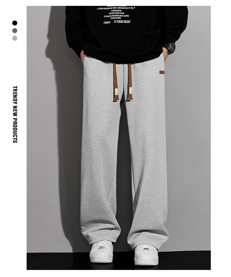 Warrior Fleece-Lined Pants for Men, Autumn And Winter Warm Thick Casual Trousers, Loose Straight-Leg Sweatpants, Versatile Flat-Front Joggers 13