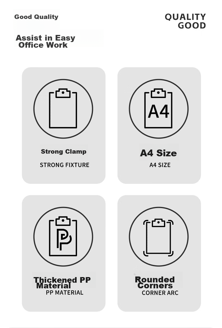 SIMAA A4 Landscape Folding Clipboard File Folder Writing Board Meeting Folder Writing Tablet Poetry Recitation Contract Signing Plastic Clipboard Exam Paper Document Storage Folder Black 8476 2