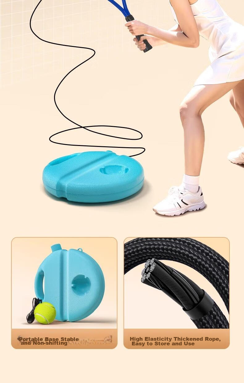 BOSHUJIAN Tennis Rebound Trainer for Parent-Child And Adult Use, Self-Playing Tennis Device, Adult Single Racket 9