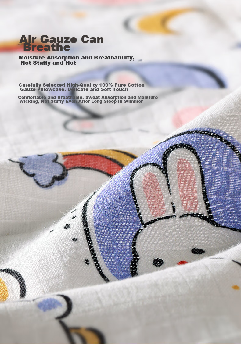 Xinandai Children's Pillow, Cassia Seed Pure Cotton Double-Sided Pillow for All Seasons, Washable Pillow for Babies 1-6 Years Old And Students, Sweet Rabbit Desig 6