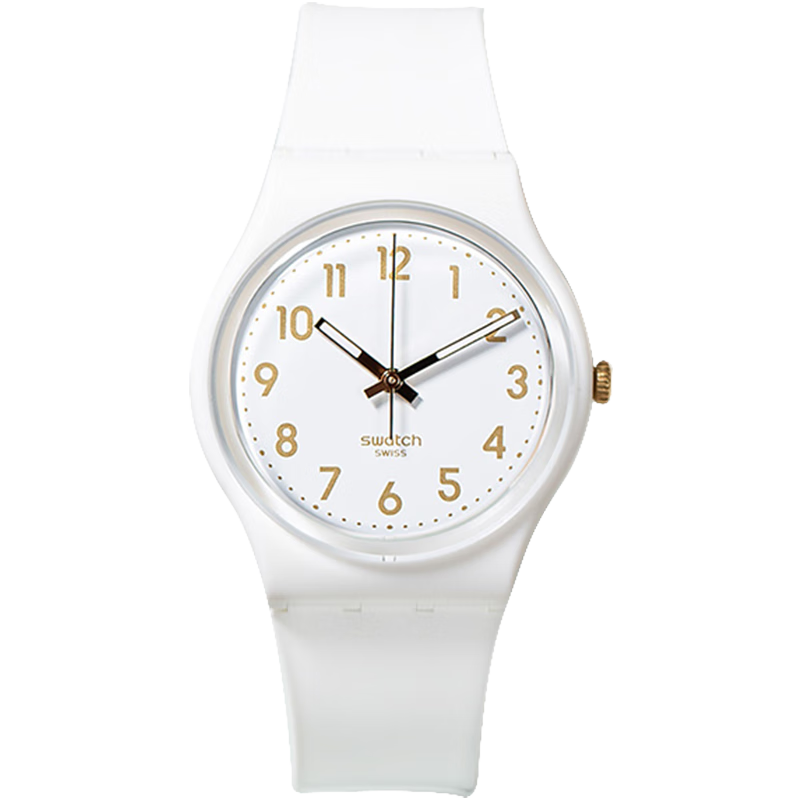 Swatch Swiss Watch, Simple Luminous Quartz Wristwatch for Middle And High School Students, Exam Graduation Gift, White Bishop 2.0