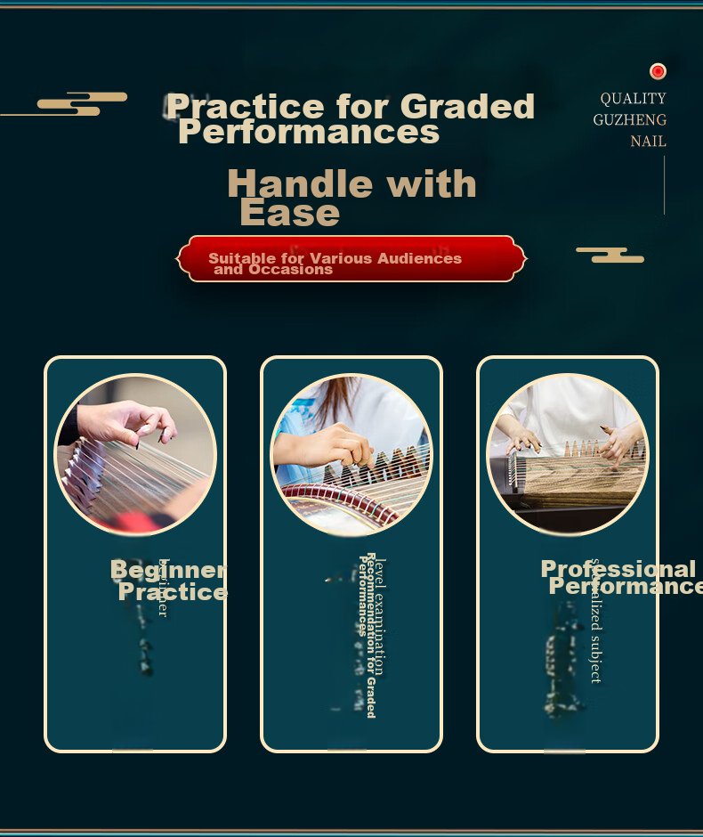 Asasi Guzheng Fingernails, Professional Performance Style, for Children And Adults, Beginner Fingernail Pieces, 8 Pieces, Large Size 2