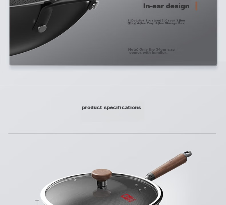 Kobach Wok Iron Pan Non-Stick Frying Pan, Uncoated Bionic Non-Stick Iron Pan, Suitable for Stove, 34cm 29
