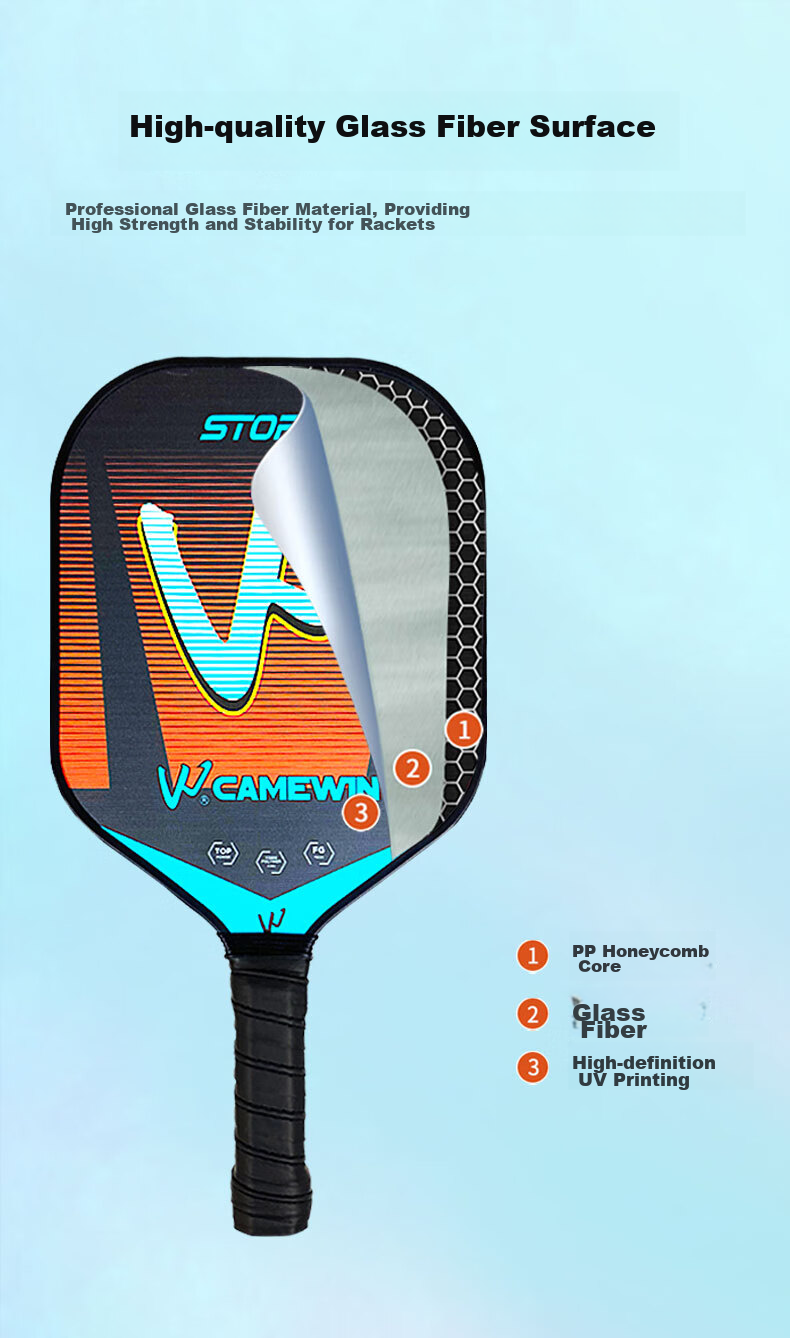 CAMEWIN Pickleball Paddle Set, Fiberglass Entry-Level Paddle, Parent-Child Interaction, Couples Partner, Double Paddle 7