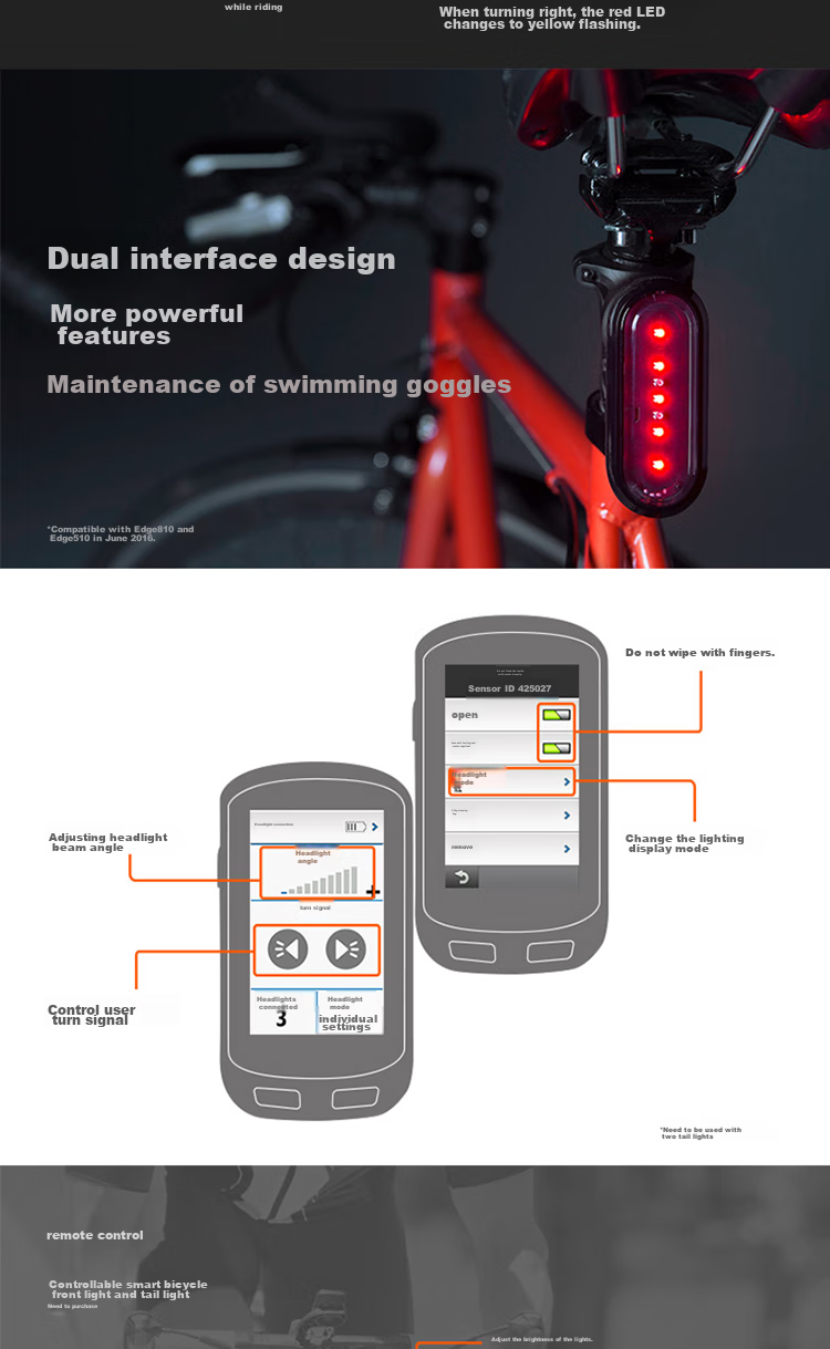 GARMIN Bicycle Smart Headlight, USB Rechargeable, Auto-Adjusting Front Light for Night Riding, High Beam, Varia UT800, Black 8