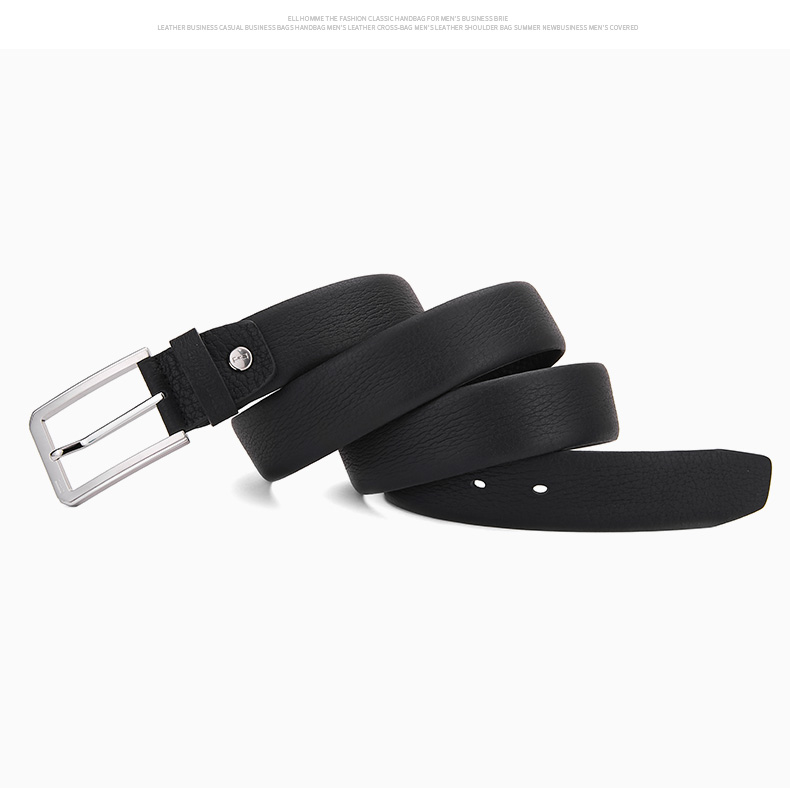 ELLE HOMME Men's Belt, Top-Grain Leather Pin Buckle Waistband with Stainless Steel Buckle, Formal Trouser Belt, Birthday Gift for Me 7