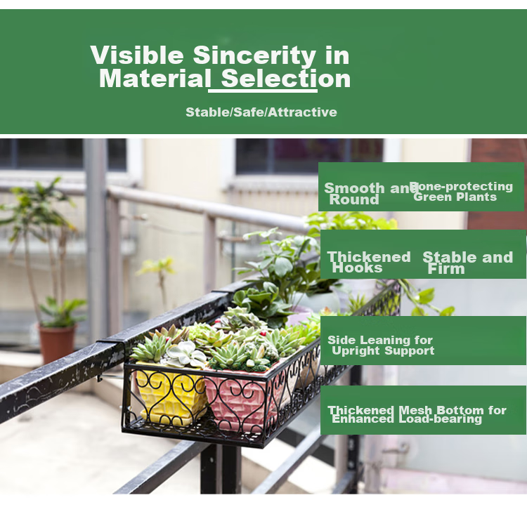 Anerya European-Style Balcony Flower Rack Planter, Wrought Iron Railing Multi-Tier Hanging Flower Pot Rack Wall-Mounted Pothos Succulent Flower Stand 5