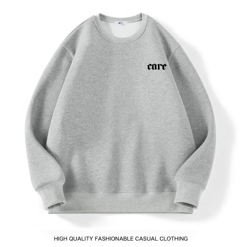Huili Men's Sweatshirt, 320g Heavy Cotton, Autumn Long-Sleeve T-Shirt, Trendy Inner Layer, Loose-Fitting Men's Top, Black, Size L 22
