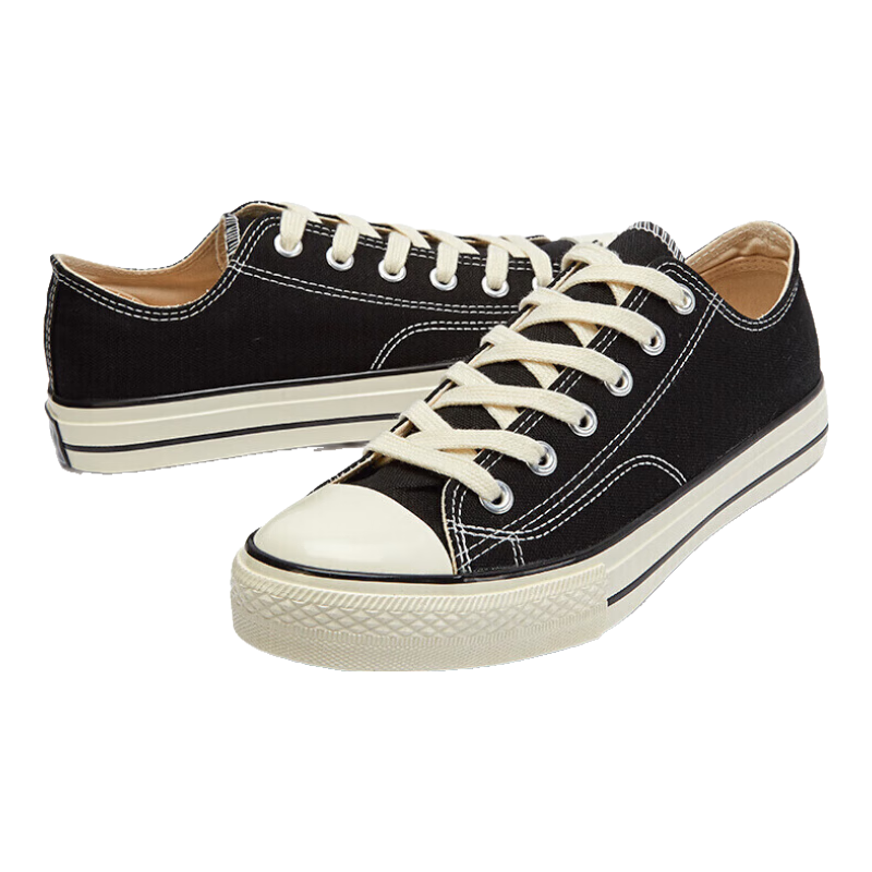 Huili Official, Huili Warrior Authentic Low-Top Canvas Shoes, Classic Men's And Women's Retro Sneakers, Casual Shoes, Sports Running Shoes, Couple Shoes, WXY-A370U, Black, Size 36