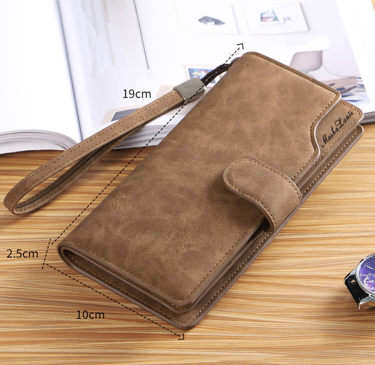 MashaLanti Men's Wallet, Long Style, Large Capacity, Leather Billfold, Handheld Multi-Card Slots, Coin Purse, All-In Design, Father's Day Gift 9
