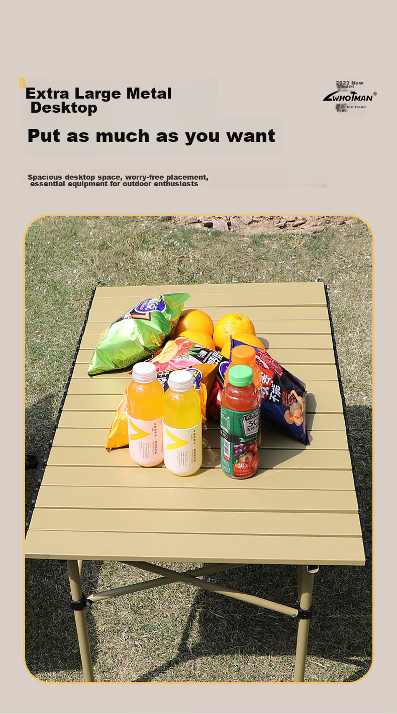 Woteman Outdoor Folding Table And Chair Set, Egg Roll Table, Long Table, Lightweight Portable, for Street Vending, 5-Piece Set, Tea Brewing around The Fire 2