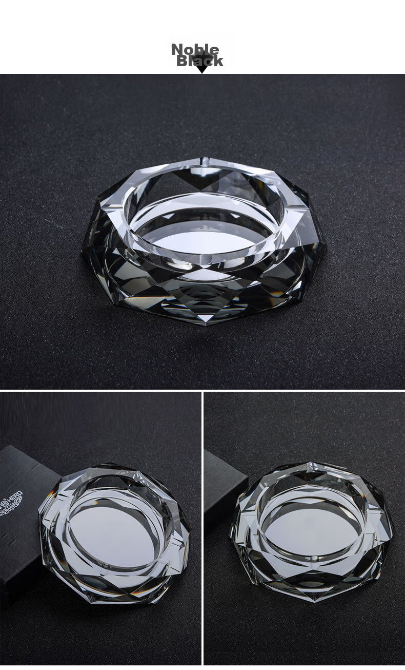 Youjialiangpin Octagonal Crystal Ashtray, Living Room And Conference Room Desktop Decoration, Popular Small Gift, 15CM Large Size 6