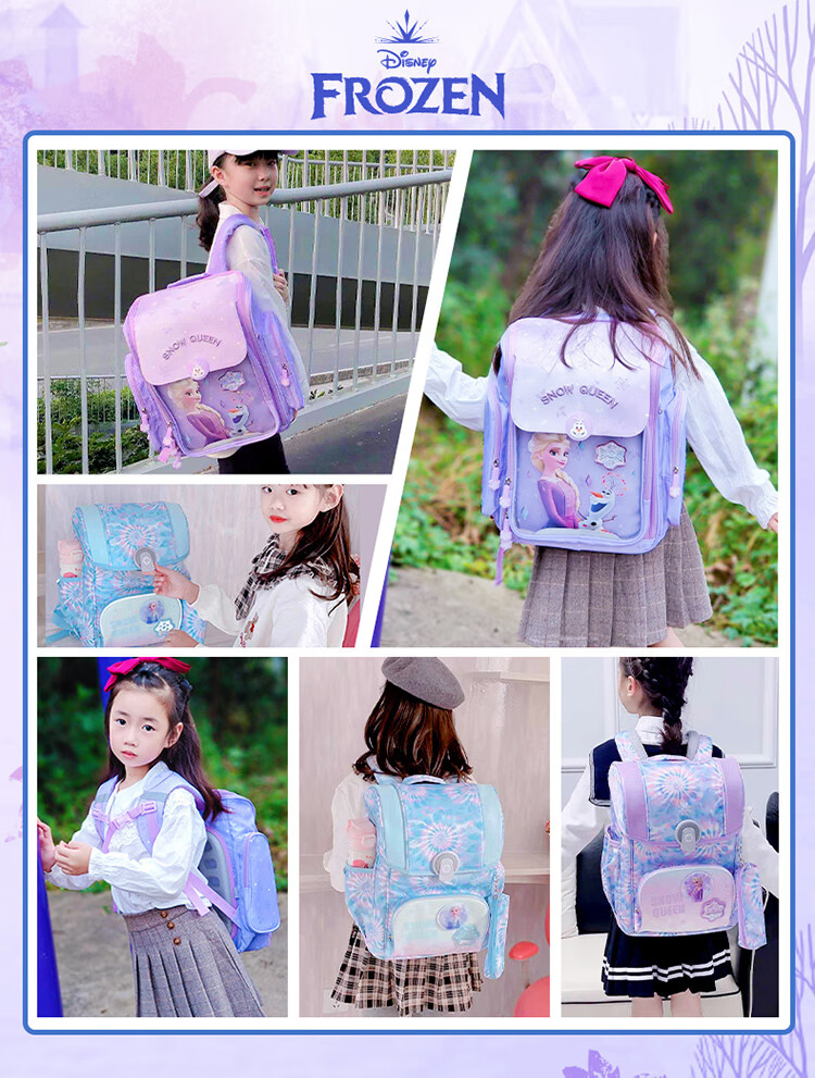 Disney Backpack for Girls, Elementary School Students Grades 1-3, Spine Protection, Load Reduction, Stylish Children's Backpack, Birthday Gift, Back-To And Graduation Gift 1