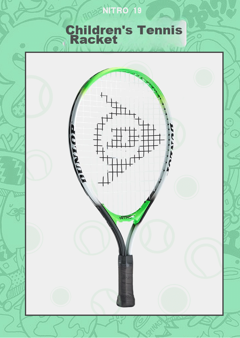 DUNLOP Aluminum Alloy Youth Beginner Training Tennis Racket, 19-Inch Children's Tennis Racket 677325 1