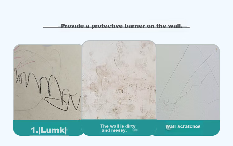 Qinghua Wall Static Electricity Protection Film, Latex Paint Wall Sticker, Anti-Kick Waterproof Wall Protector, Transparent 60*500cm 6