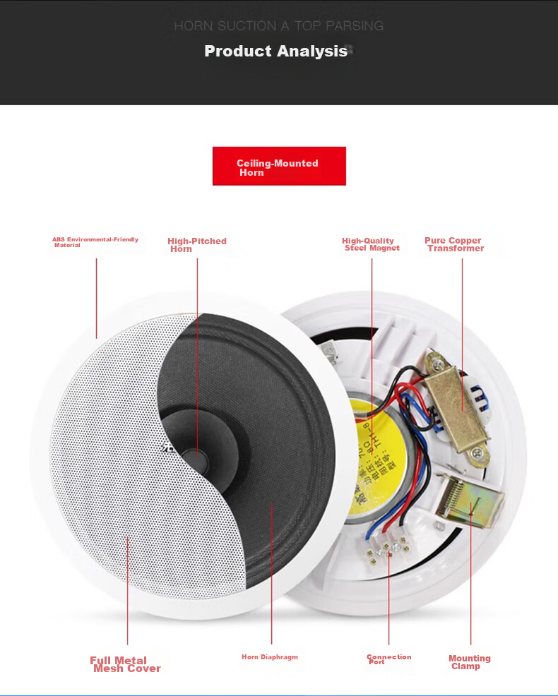 SAST 6-Inch Constant Voltage Ceiling Speaker, Recessed Ceiling Background Music System, Embedded Public Address Speaker for Shopping Malls And Stores TH1-6 11