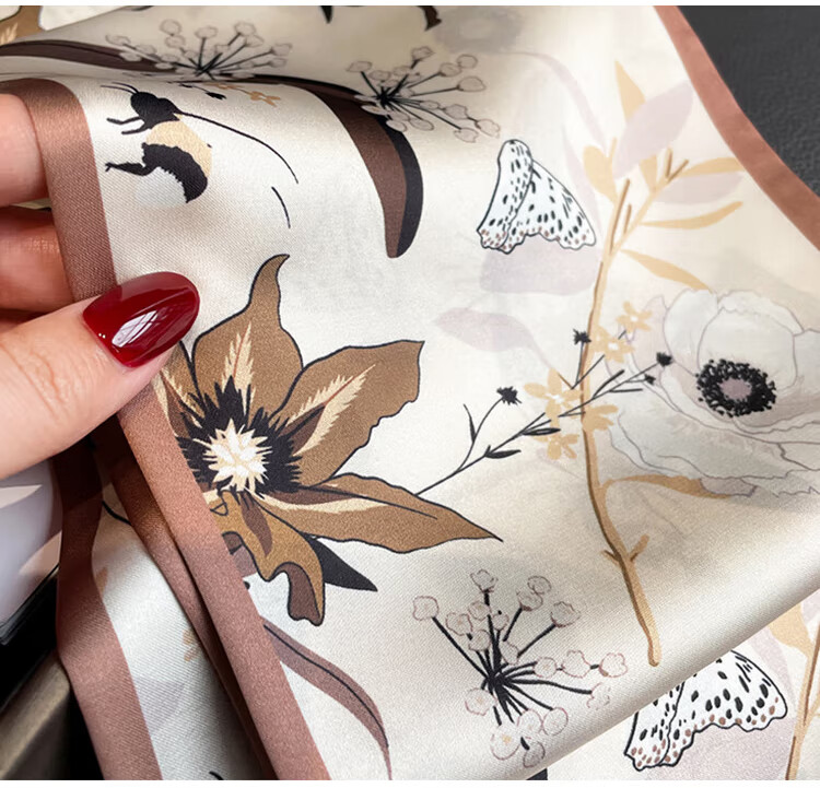 GLO-STORY Women's Scarf Korean Style Long Versatile Floral Square Scarf Gift for Mom Mother's Day Birthday Gift Box Set 10