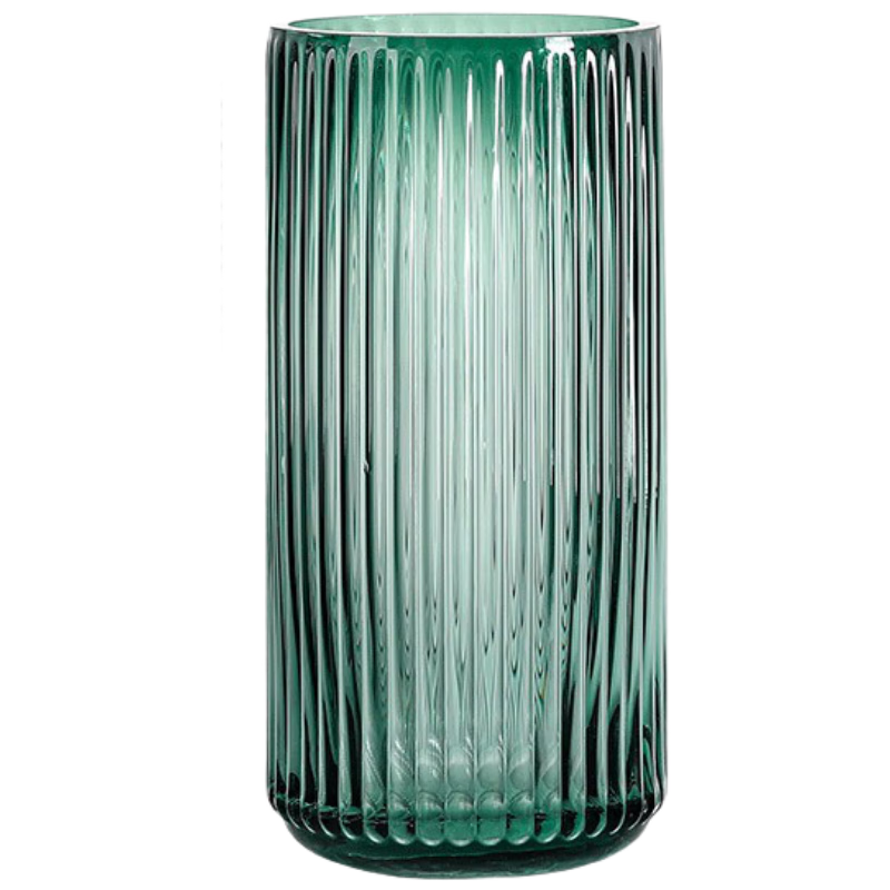 Shengshi Taibao Glass Vase Transparent Roman Column Large Vase Living Room Hotel Luxury Decoration Dark Night Green 25cm