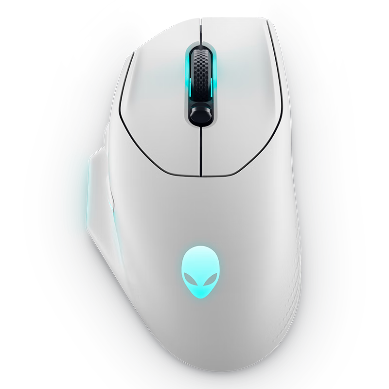 Alienware AW620M Gaming Mouse, Right-Handed Ergonomic Dual-Mode 2.4G Wireless Office And E-Sports Macro Mouse, RGB Lighting Effects, Magnetic Rebound, Valentine's Day Gift, White