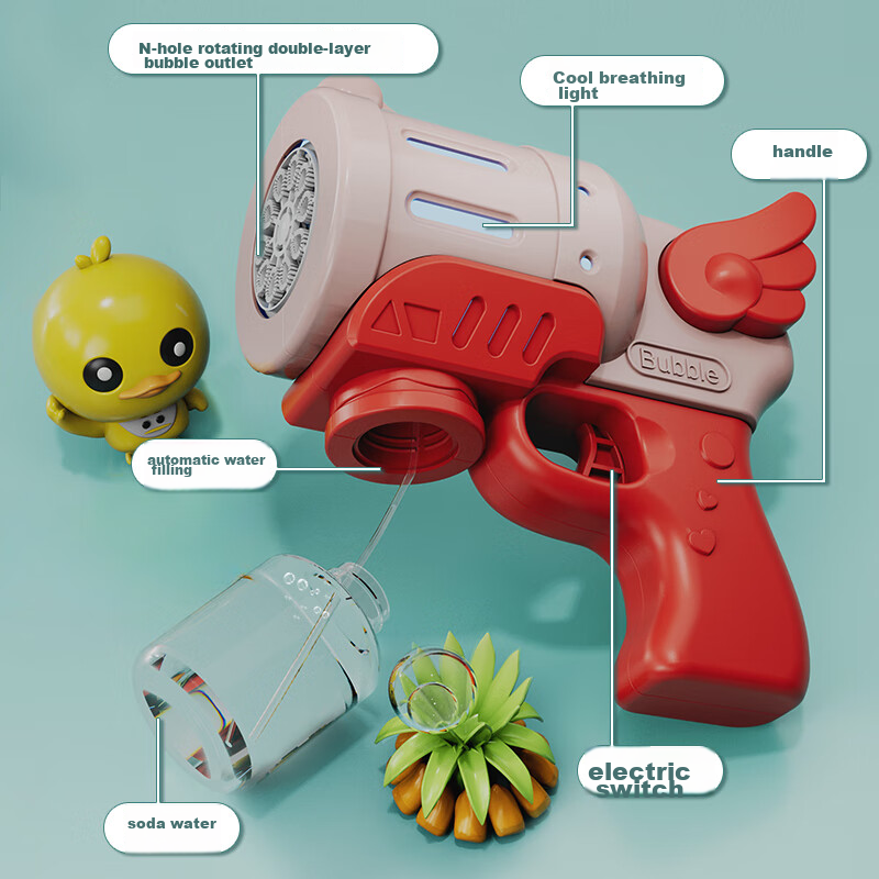 Sodi Children's Day Gift Electric Bubble Gun Toy Automatic Handheld Non-Toxic for Boys and Girls Ages 1-6 6