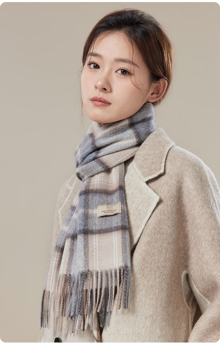 JIUMU 100% Cashmere Scarf for Women, Autumn And Winter Shawl, Warm Neck Wrap, Gift for Girls, Mid-Autumn Festival Birthday Present, Gift Box Set 9