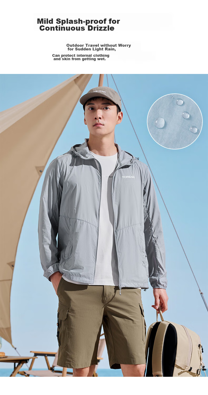 TOREAD Spring And Summer Men's Outdoor Sun Protection Jacket, Water-Repellent, Breathable, UV-Resistant Skin Coat TAZZCL81315 28